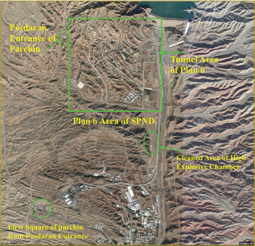 Parchin is a large military district about 30 miles southeast of Tehran. It contains 12 military and missile complexes, it is claimed