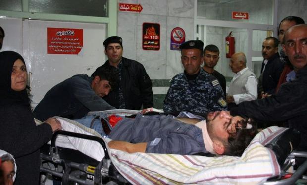 An earthquake victim is aided at Sulaimaniyah Hospital in Iraq