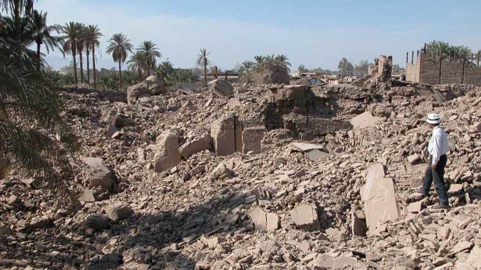 A section of the city of Bam after the quake.
