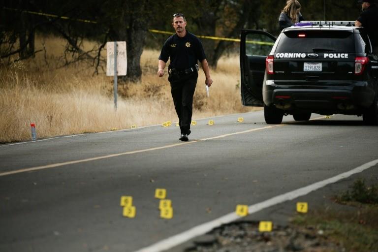  A law enforcement officer is seen at one of many crime scenes after a shooting on November 14, 2017, in Rancho Tehama, California