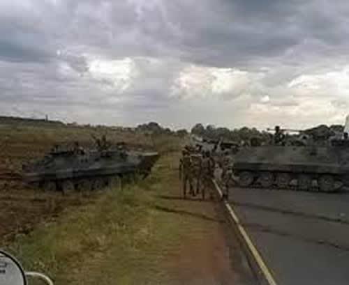 Tanks heading towards Zimbabwe's capital Harare