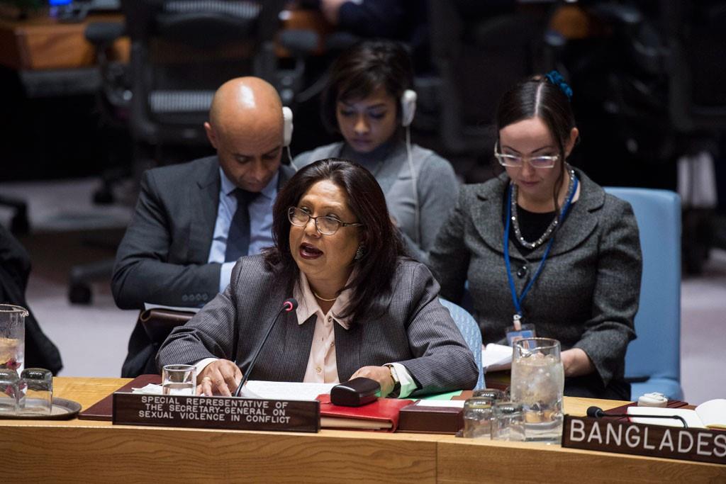 Pramila Patten, Special Representative of the Secretary-General on Sexual Violence in Conflict, addresses the Security Council meeting on the situation in Myanmar.