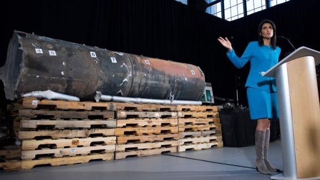 Last week, Nikki Haley unveiled remnants of the missile fired towards Riyadh in November
