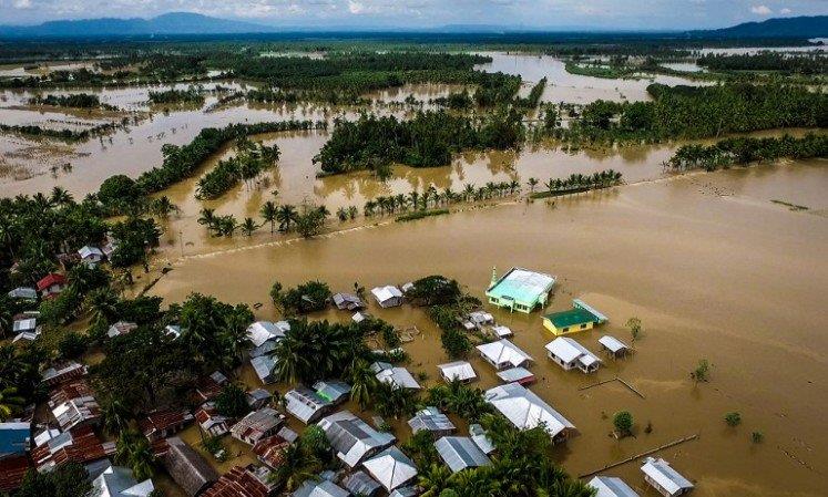 A general view of the flooded Municipality of Kabacan, North Cotabato, on the southern island of Mindanao on December 23, 2017