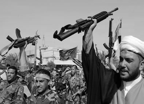 Mercenary terrorists along with a mercenary mullah 