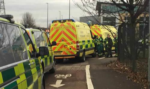 Ambulance crews were also deployed to the business area
