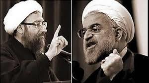 Sadegh Larijani, the head of judiciary and the mullahs' president, Hassan Rouhani