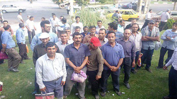City employees in Khorram-Abad having a protest gathring
