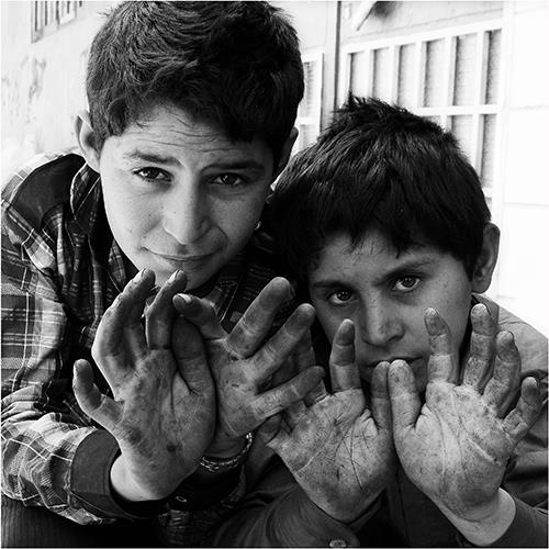 These are the hands of Iranian children that have fallen victims to injustice
