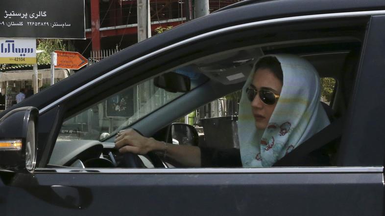  A woman drives in north of Tehran 