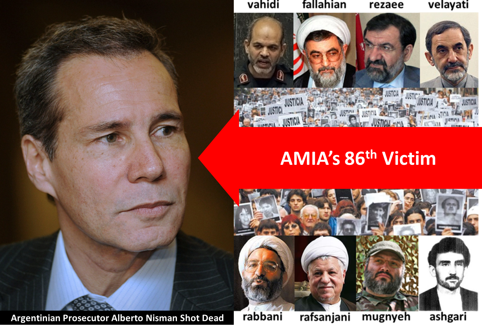 Argentinian Prosecutor Alberto Nisman Shot Dead befor he had a chance to prove to the court the unquestionable Iran's involvment in AMIA bombing.