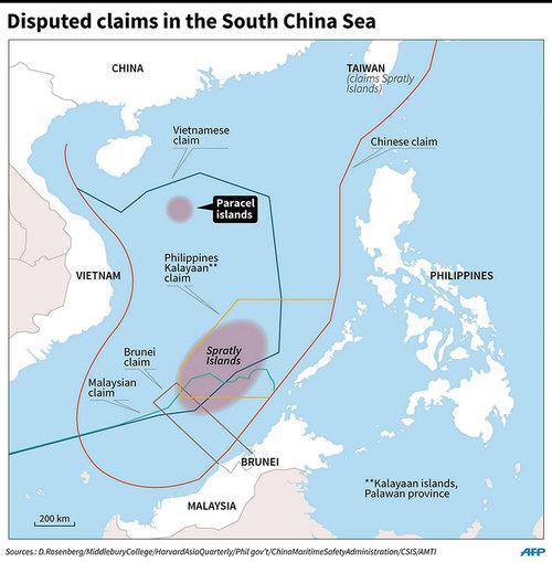 Disputed claims in the South China Sea