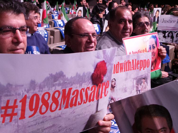 A video clip is being shown about the mass graves in Iran where the victims of the 1988 massacre were secretly buried.