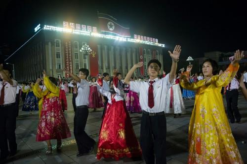 N. Korean people are dancing to their victory of launching an ICBM missile