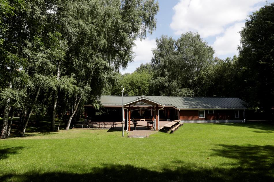 A view shows a country house at a dacha compound used by U.S. diplomats for recreation, in Serebryany Bor residential area in the west of Moscow, Russia.