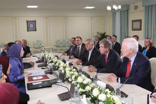 NCRI President Maryam Rajavi meeting with a delegation of US senators in Tirana Albania.