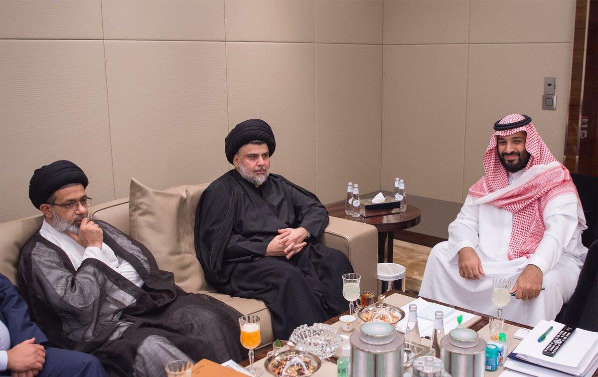 Muqtada al Sadr with Saudi Crown Prince Mohamed bin Salman in Riyadh.