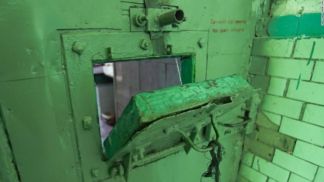 The door to a cell where X5 is serving his prison term