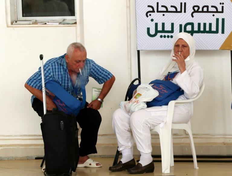Syrian pilgrims at Jeddah airport on August 26, 2017