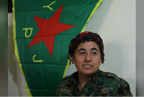 Nowruz Ahmed, General Commander of the Women's Protection Unit (YPJ) militia, the Kurdish People's protection unit (YPG)'s all-female brigade