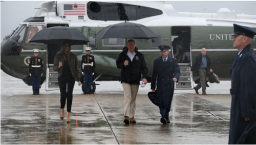 Confronting Harvey's fury, President Donald Trump made an all-out push Tuesday to show the federal government's responsiveness to the massive storm that has lashed the Texas coast and caused catastrophic flooding.