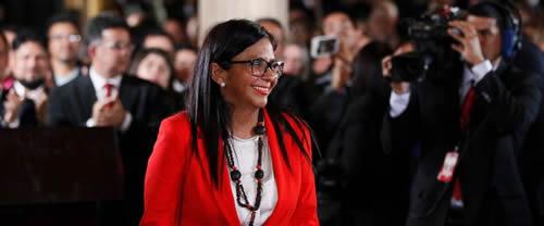 Delcy Eloína Rodríguez Gómez is a Venezuelan politician who has been President of the Constitutional Assembly of Venezuela since 4 August 2017