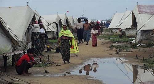 Muslim Rohingyas at a camp on the outskirts of Sittwe, capital of Rakhine state. 