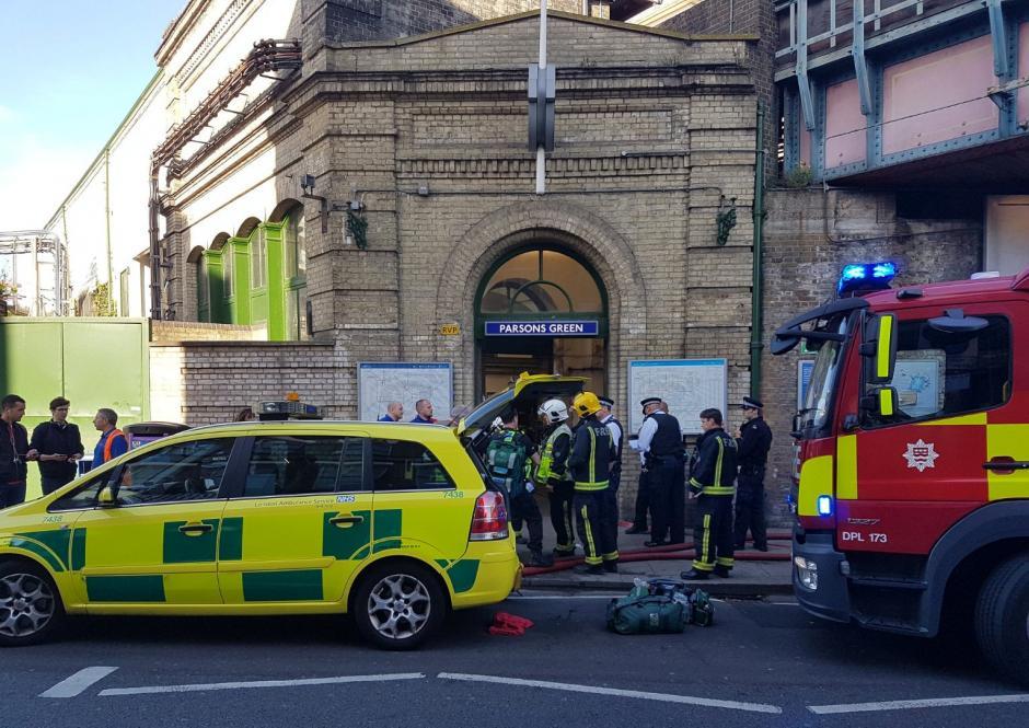 Emergency services attend the scene following a blast on an underground train at Parsons Green tube station in West London, Britain September 15, 2017