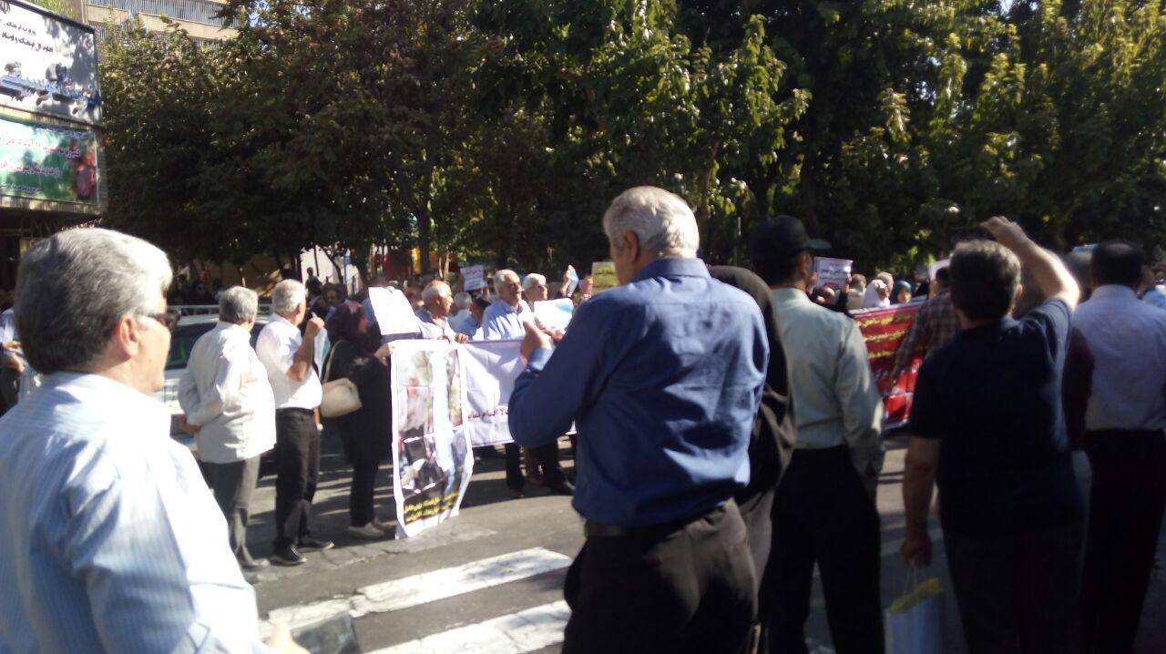 Protest Gathering of around 2,000 pensioners in Tehran