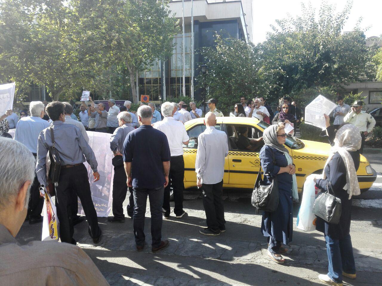 Protest Gathering of around 2,000 pensioners in Tehran