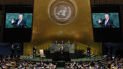 President Donald Trump addresses the 72nd session of the United Nations General Assembly, at U.N. headquarters, Tuesday, Sept. 19, 2017. (AP Photo/Richard Drew)