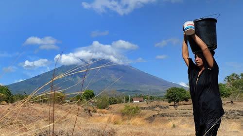 Mount Agung, about 75 kilometres (47 miles) from the Indonesian tourist hub of Kuta, has been rumbling since August, threatening to erupt for the first time since 1963