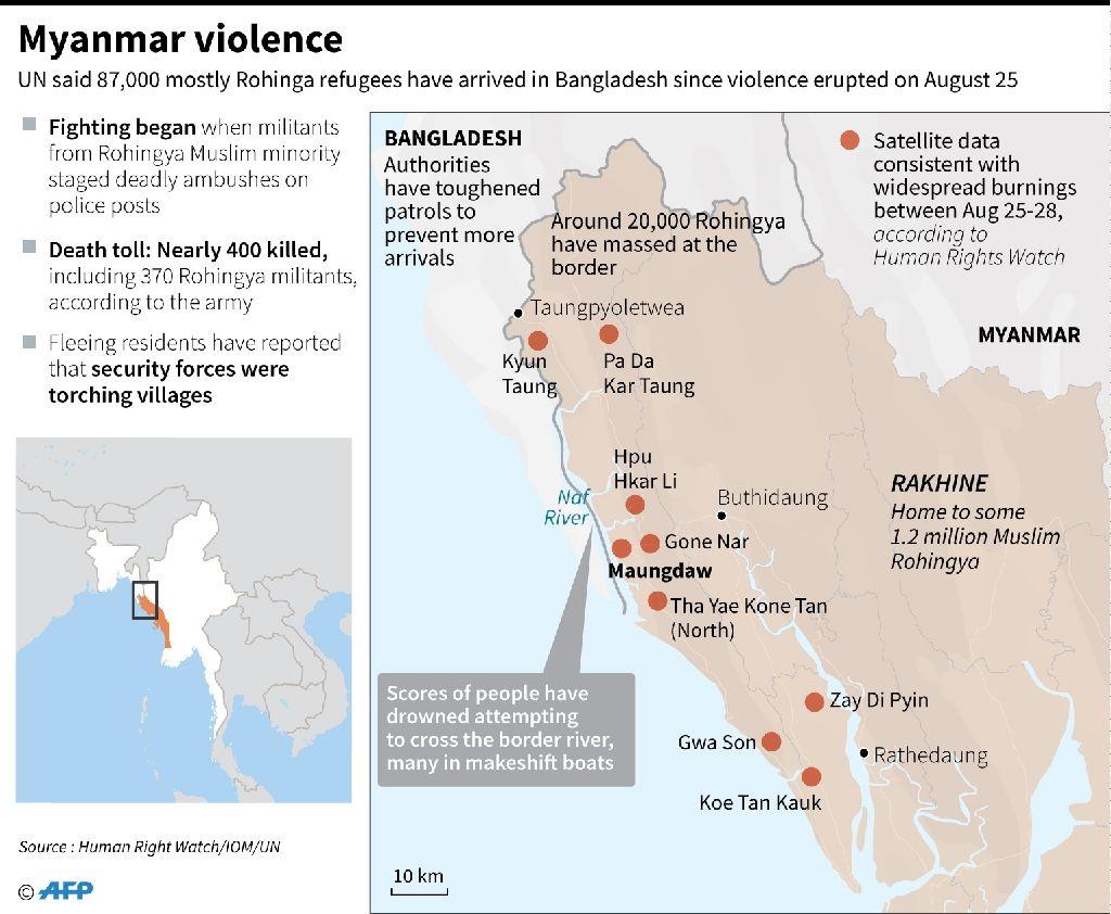  Myanmar violence map