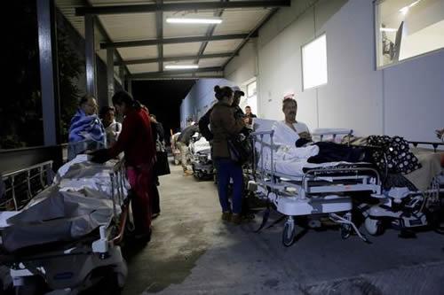 Hospitals moved everyone outdoors amid fears of a building collapse