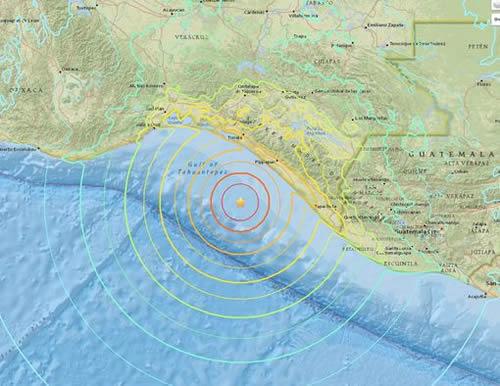 The earthquake hit off the Pacific coast of Mexico