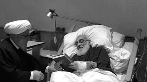 Mahmoud Hashemi Shahroudi in a hsopital in Germany