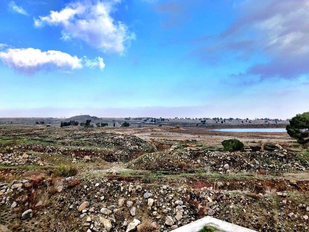 From the Golan Heights, looking left to Lebanon, and right to Syria