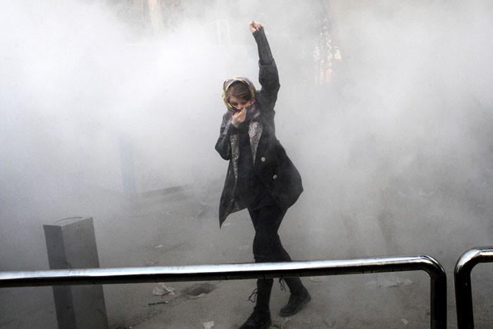 Iranian students clashed with riot police at Tehran University