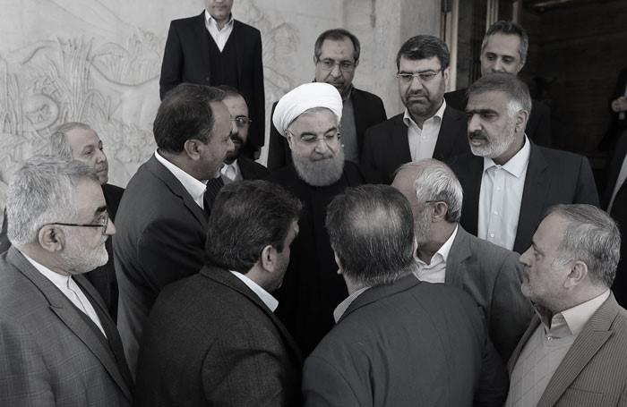 Rouhani, center, said, “The problems of people are not only economic, but they also demand more freedom.”