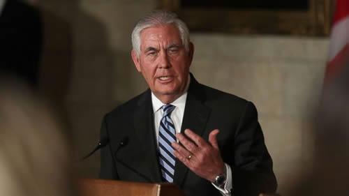 Secretary of State Rex Tillerson speaks during a joint press conference with Canada's Minister of Foreign Affairs Chrystia Freeland (out of frame) on Parliament Hill in Ottawa, Ontario, Dec. 19, 2017.
