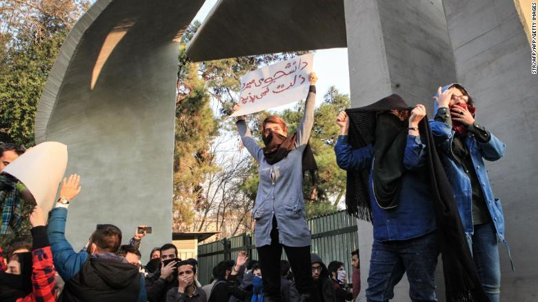  Tehran University Students demonstrate 