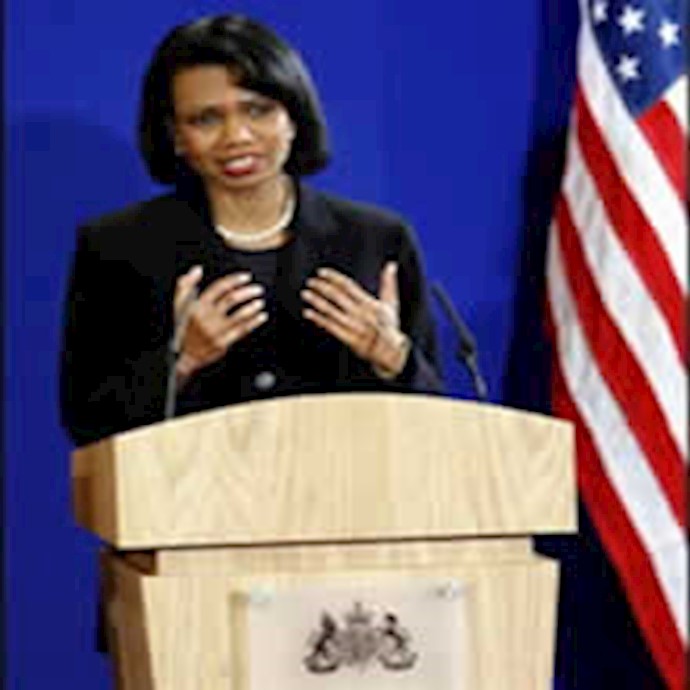 Rice : Iran must cease training and sending arms to those who kill Iraqis and MNFI