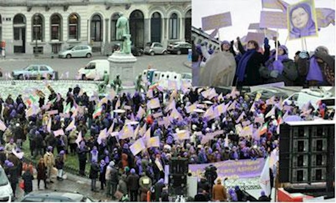 Iranians gather in Brussels to support EP resolution on Ashraf