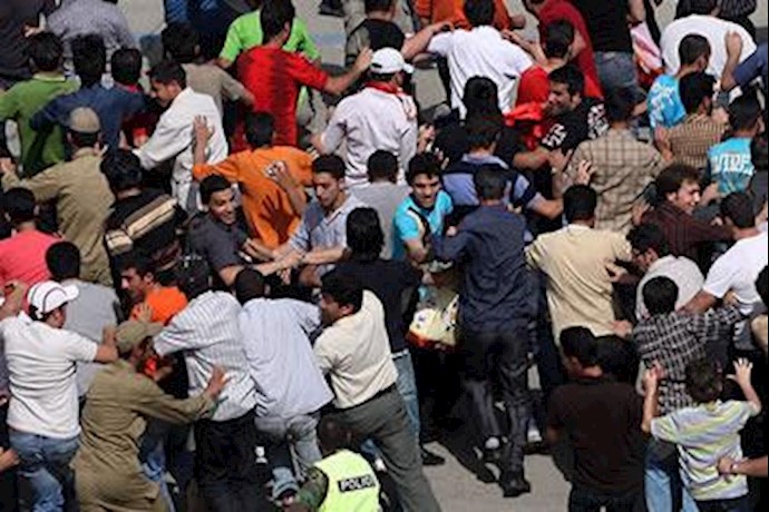 Spectators chanted “Death to Khamenei” following a soccer match