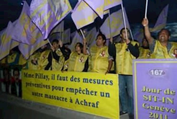 Day 167 of Geneva sit-in supporting Ashraf outside UN European HQ