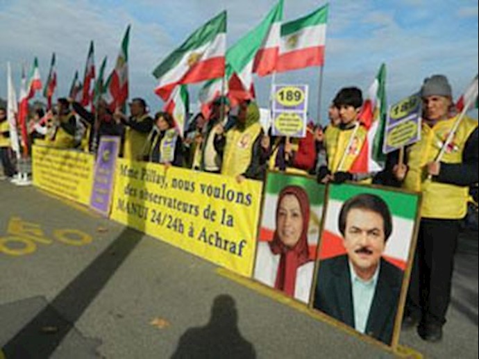 Iranian Resistance supporters on Day-189 in Geneva sit-in for Ashraf