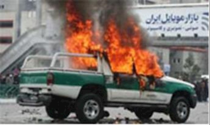 Iran uprising: 15 suppressive forces vehicles set on fire