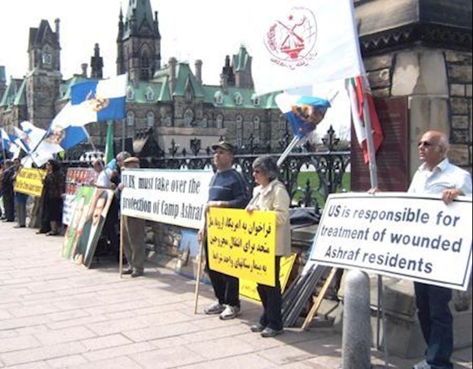 Ottawa: Supporters of the PMOI and families of Ashraf residents hold demonstration