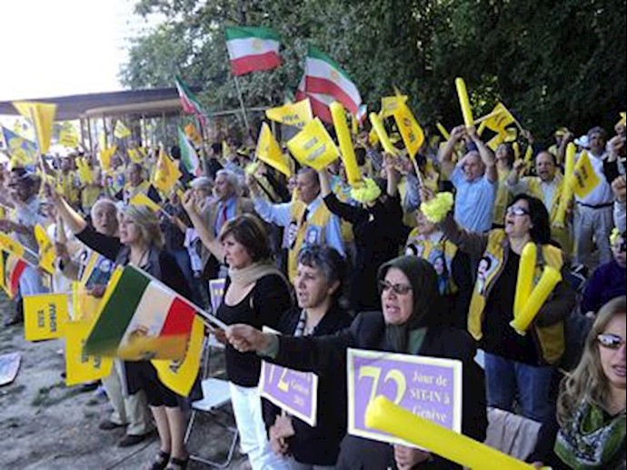 Geneva: Iranians rally outside UN headquarters in support of Ashraf