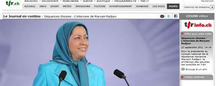 'TSR Website covering interview with Maryam Rajavi'